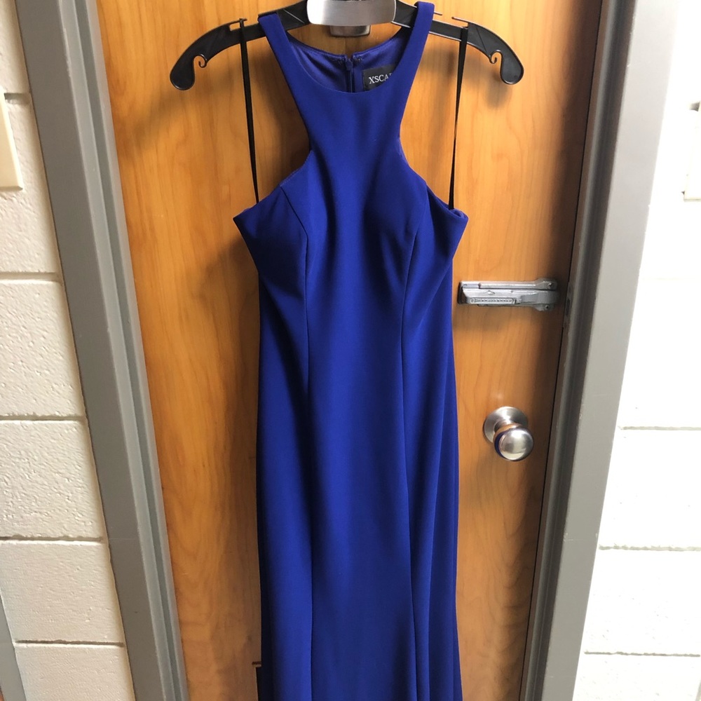 XSCAPE long blue dress